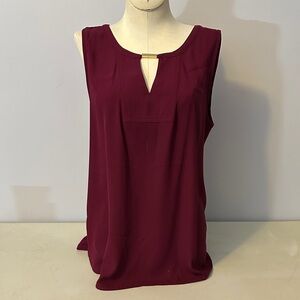 Dana Buchman Women's Sleeveless Burgundy Top
